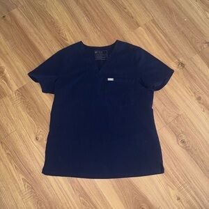 Figs Catarina One Pocket Scrub Top Navy